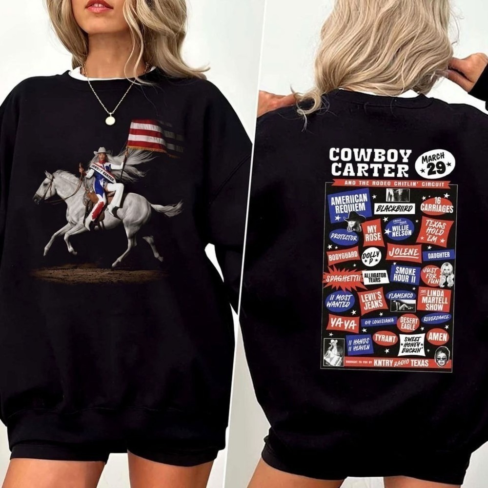 Beyonce Cowboy Carter 2 Sided Tour Graphic Sweatshirt